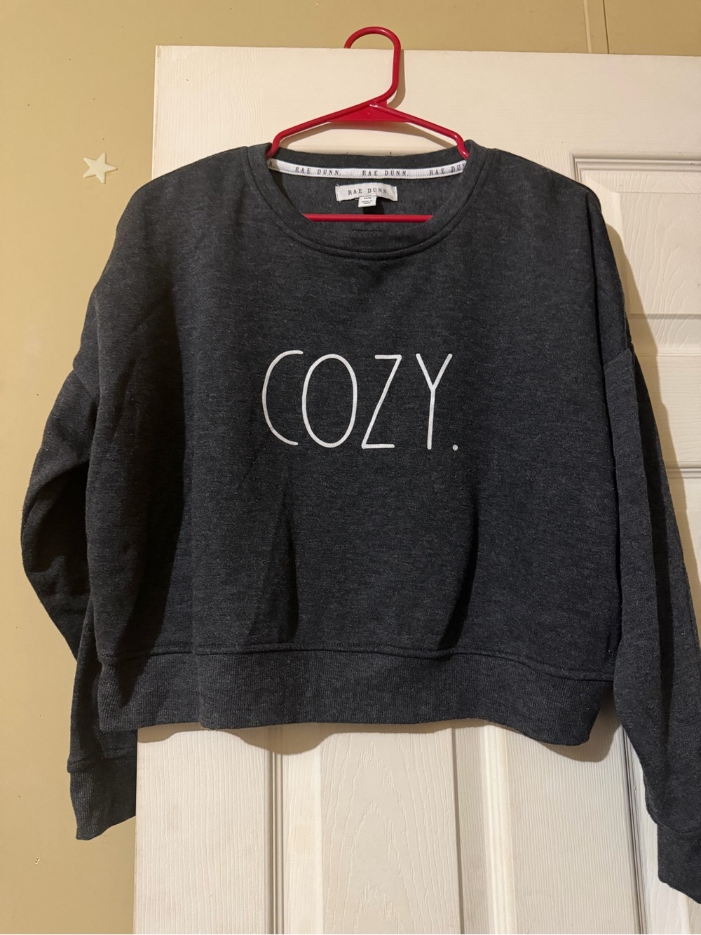 Rae Dunn COZY. Sweatshirt - Dark Gray